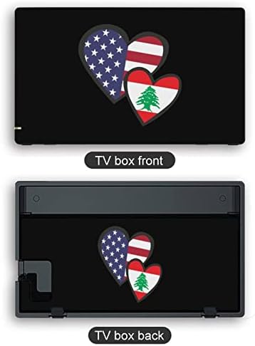 שלובים לבבות אמריקאי לבנון דגל עור כיסוי מדבקות מלא סט משחק מגן לעטוף לוחית מדבקות תואם עם מתג