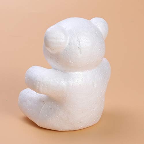 Bestoyard 4PCs Storofoam דוב עובש קצף לבן דוגמנות דוב לסדר פרחי DIY דוב ורד 10x15 סמ