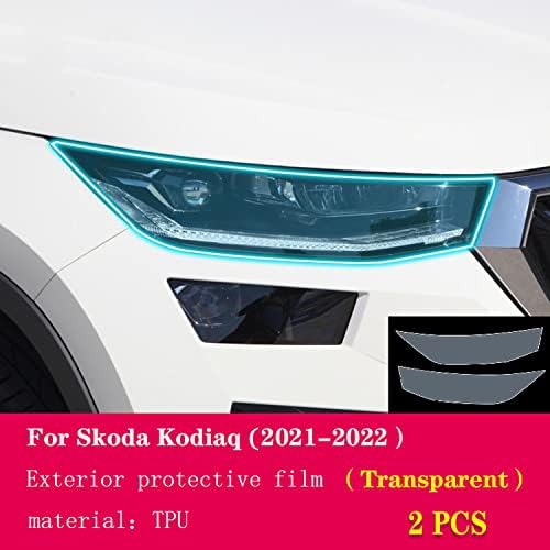GZGZ CAR פנס חיצוני אנטי-סקרט TPU סרט מגן, עבור Skoda Kodiaq 2021-2022