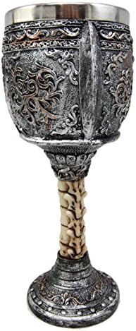 אברוס מתנה רומי סנטוריון כללי גולגולת עם גליאה קסדת יין לשתות גביע גביע כוס צלמית 6 עוז מימי הביניים