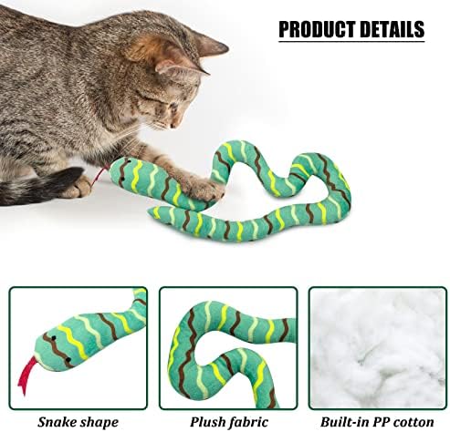 צעצועי חתול חתול אנדיקר ו -4 צעצועי אביב חתולים סט, צעצועי חתול נחש באורך 20 אינץ ' צעצועי חתול אינטראקטיביים