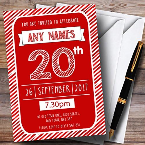 גן החיות בכרטיס אדום ולבן פסים דקו 20 הזמנות למסיבת יום הולדת בהתאמה אישית
