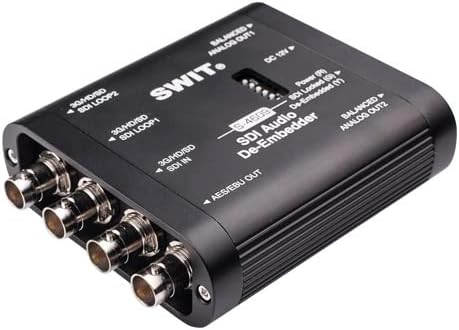 SWIT S-4612 ממיר DVI לממיר SDI, DVI נייד לממיר 3G/HD/SD-SDI, 1 קלט DVI, 1 קלט שמע אנלוגי, 2 פלט SDI