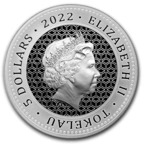 2022 TK 1 OZ Tokelauan Silver Bull & Bear Coin Coin מבריק ללא מחזור עם תעודת אותנטיות של 5 $ מצב מנטה