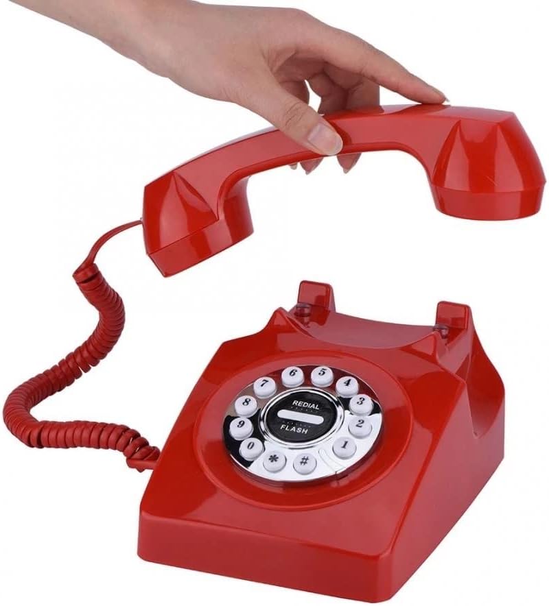 DHTDVD טלפון חיוג רוטרי טלפון רטרו קווי לחיוג רטרו לבטל רעש ביתי מבטל טלפון עתיק וינטג '