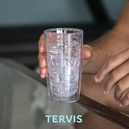 TERVIS תקציר פמפס מישורי תוצרת ארהב כוס נסיעה כוסית כוס כוס כוסית שומר על שתייה קרה וחמה, 16oz,