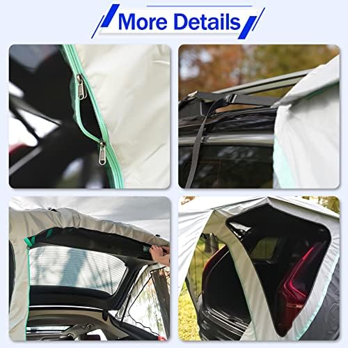 אוהל שער שטח של SUV עם שלושה צדדים סוכך צל גגון ותישי מתלים, אוהל מכוניות אטום לשמש של האצ'בק,