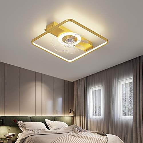 מאווררי תקרה קרודיים עם מנורות, מאוורר תקרת LED מודרנית עם אור ושלט רחוק שקט 3 מהירויות עמקות מאוורר חדר שינה