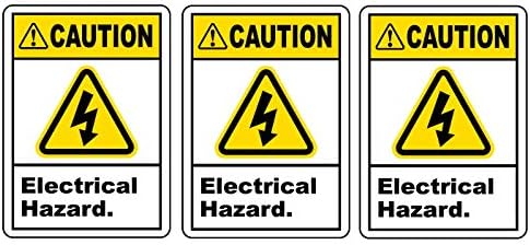 זהירות חבילת מדבקת סכנת בטיחות חשמלית של 3