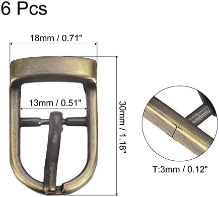 אבזם רולר מתכת UXCELL, 6 יחידות אבזם חגורת חגורה יחידה אבזמי בר סגלגל סגלגל לעור DIY