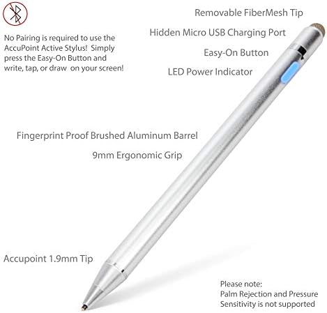 עט חרט בוקס גרגוס תואם ל- Lenovo Tab M8 - Stylus Active Actipoint, חרט אלקטרוני עם קצה עדין במיוחד עבור Lenovo