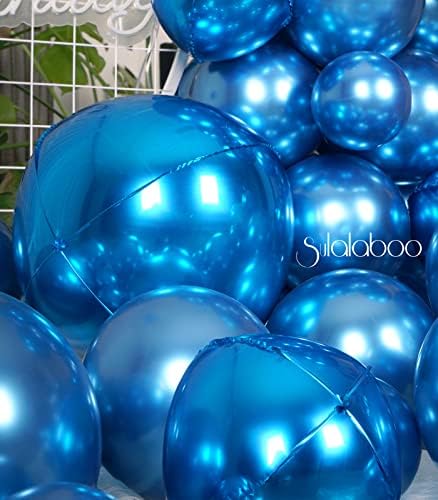 בלונים מתכתיים כחולים של סולאלבו ובלוני 4D כחולים 75 יחידות בגדלים שונים