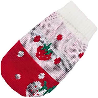 בגדי כלבים מצוירים בחורף סוודר חג מולד לחג המולד לחיות חיות מחמד קטנות סורגת בד סרוגה תות אדום 3xl