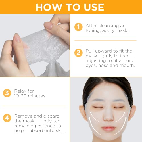 בינוני הרשמי הטוב ביותר קוריאני גיליון מסכת-למשל אמפולה פנים מסכת 10 גיליונות עבור מזין מיצוק זוהר עור