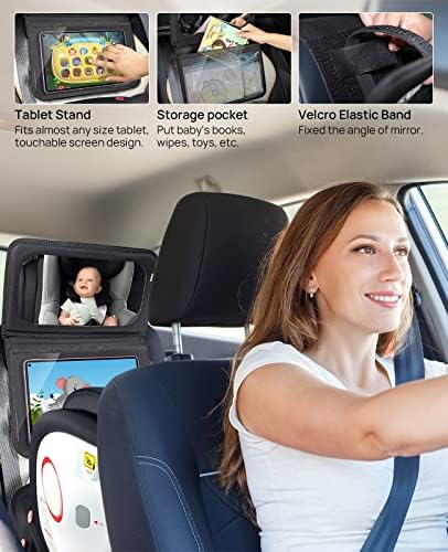 Joytutus view Oright מראה + מראה מכונית לתינוק עם מחזיק טבליות נגיעה