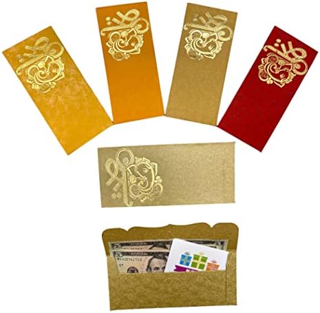 חבילה של 10 מגוון הודי נייר שאגון, גנש כסף מעטפות, מזל מזומנים מתנת מעטפת, מתנות כרטיס מחזיק,