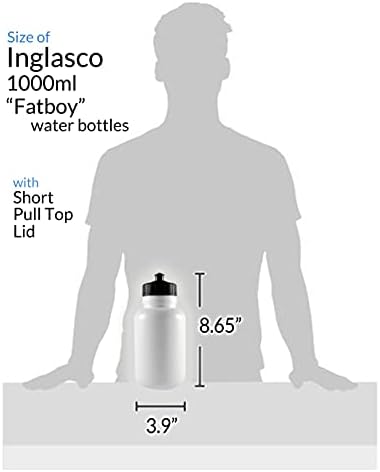 אינגלסקו שר-עץ, לבן 1000 מל בקבוק מים ספורט של שומן, עם מכסה עליון מקצף שחור