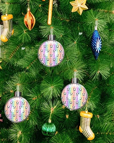 קישוטי כדור חג המולד, ראש פנדה מצוירת ממלאת כדורי חג המולד 90 ממ פלסטיק ברור הניתן למילוי,