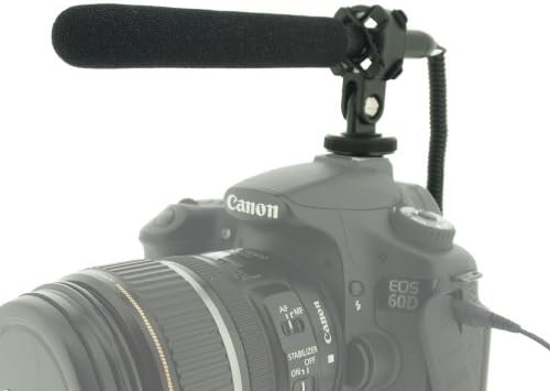 Polaroid Pro Video Ultra Thin & Light Condenser מיקרופון רובה ציד עם הר הלם עבור Nikon 1 J1, V1, D40,