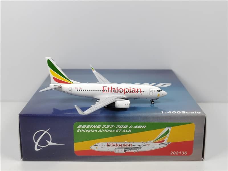 חברות תעופה אתיופיות של פנדמודל עבור בואינג B737-700WL ET-ALN 1/400 מטוסי דיאסט דגם שנבנה מראש