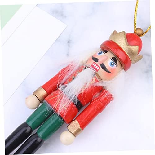 6 יחידות חג המולד פסלון קישוטי עץ צבוע אגוז חייל תליון בובות מפצח אגוזים עץ עץ צבע ידני בעבודת יד בובות