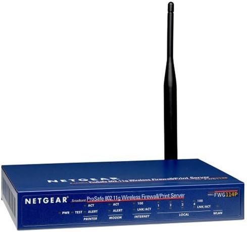 NetGear FWG114P PROSAFE 802.11G Wireless VPN Firewall 4-Port 10/100 מתג עם שרת USB