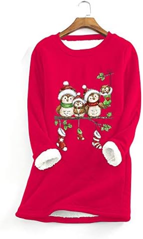 נשים לנשים צמרות נוחות טוניקה חמוד חולצה חולצה חג המולד סוודר סוודר סוודר קפוצ'ון מזדמן גרפיקה