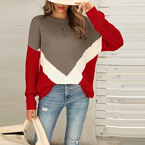 סוודרים גדולים של נשים סוודר סוודר ארוך שרוולים עגולים סרוגים סרוגים מזדמנים