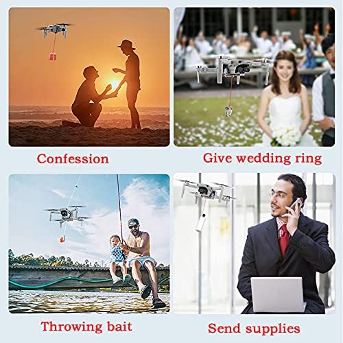 משלוח מזלט טיפת הובלה מכשיר טיפת Drone שחרור קו פיתיון דיג קו הנושא הצעה לחתונה ומכשיר הצלה עבור DJI Mavic Mini2/Mini/Minise