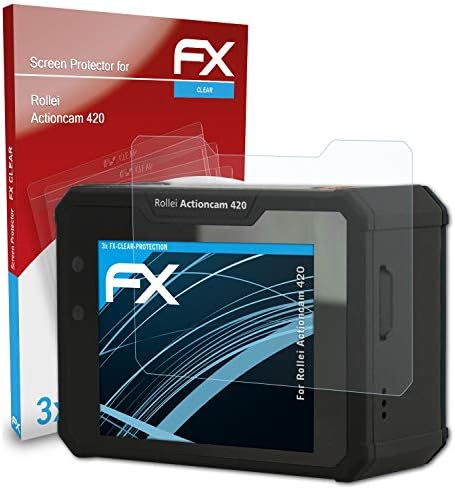 סרט הגנת המסך Atfolix תואם למגן מסך Rollei ActionCam 420, סרט מגן אולטרה-ברור FX