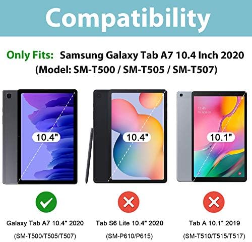 Procase עבור Galaxy Tab A7 מארז 10.4 אינץ '2022 2020, כיסוי קליל דק מעמד מעמד פגז קשה מארז חכם