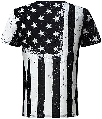 חייל שרוול קצר לגברים דגל אמריקאי פלוס חולצת טריקו בגודל רטרו רטרו פטריוטי אימון שרירי אימון