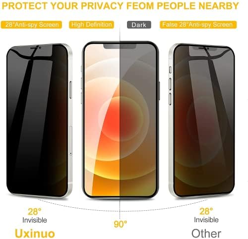 מגן מסך פרטיות לאייפון 12 מיני, 5.4, פרימיום 4 ד מעוקל מקצה לקצה כיסוי מלא מגן מסך זכוכית מחוסמת פרטיות לאייפון