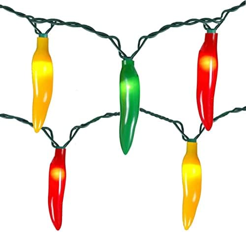 בטרי צבעוני חג המולד אורות, 13.6 רגל ססגוניות צ 'ילי פלפל מחרוזת אורות עם 35 צבעוני צ' ילי פלפל
