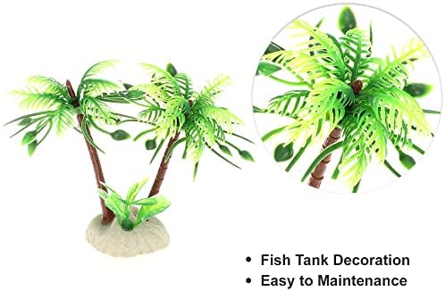 1 יחידות אקווריום פלסטיק צמחי עץ, אקווריום סימולציה פלסטיק צמחים, דגי טנק נוף צמחי קישוט, ירוק, 2.95