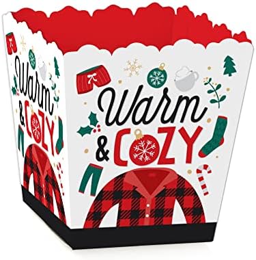 נקודה גדולה של אושר פיג'מה לחג המולד - מסיבה מיני קופסאות טובות - קופסאות ממתקים משובצות לחג PJ פינוק קופסאות