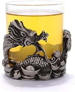 דרקון בצורת מתכת מחזיק כוס עם משקפיים, שולחן לשתות מחזיק ועיצוב שולחן ומלאכה קישוט לבית משרד