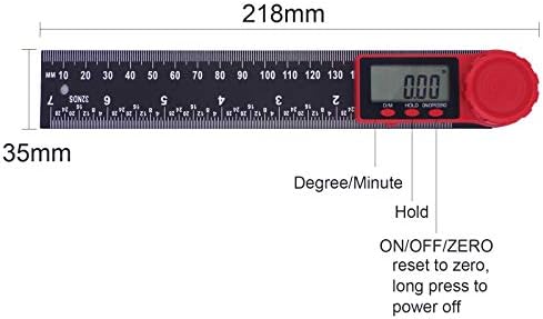 סרגל זווית דיגיטלית של וולפרייד כלי דיגיטלי פלטת גוניומטר זווית כלים 7 אינץ '