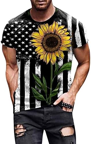 חולצות טריקו בקיץ BMISEGM לגברים דגל יום העצמאות לגברים אביב/קיץ ספורט פנאי נוח גברים גרפיים חולצות גרפיות