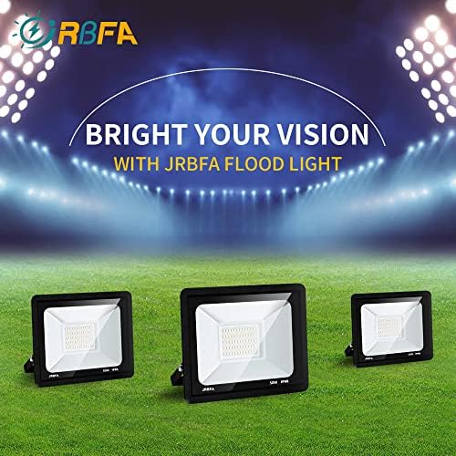 JRBFA 50W LED אורות שיטפון חיצוניים, 5000L LED עבודת אור עם תקע, 6500 אלף אור יום לבן, IP66 אורות אבטחה חיצוניים