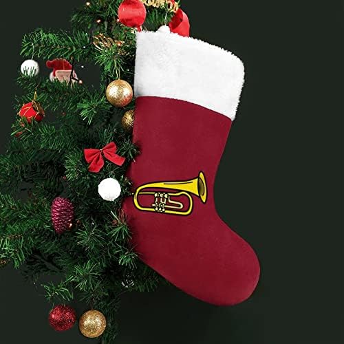 גרב חג המולד של חצוצרה חג חג המולד גרביים תלויים גרביים עם קישוט שרוול קצר לפלאש למסיבת חג ביתי
