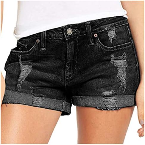 מכנסי מכנסי UBST ג'ינס לנשים, מכנסיים קצרים של ג'ינס הקיצים בקיץ המותניים האמצעיים המותניים המותניים מרופדים
