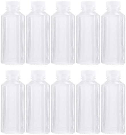 המוטון כיכר מים בקבוק 10 יחידות פלסטיק חלב בקבוקי לשתות פכים צנצנות ברור בקבוקים עם 10 יחידות מכסים