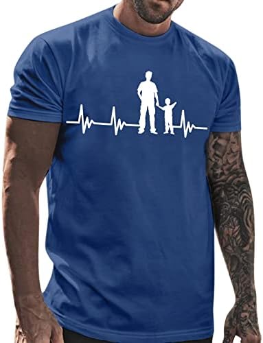 חולצות טריקו לגברים של יום האב, 2022 קיץ חדש שרוול קצר הדפס גרפי חולצות בסיסיות בכושר דק חולצת טי