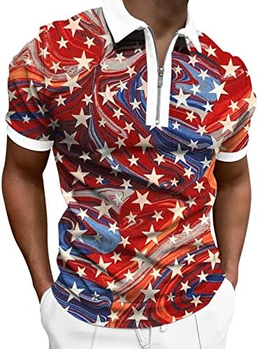 חולצות שמלת קיץ לגברים רוכסן גברים שרוול קצר חולצת טריקו חיצונית דפוס שבטי שבטי עליון סן גדול חולצות
