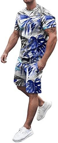 BMISEGM חולצות גברים בקיץ גברים גברים אביב קיץ חליפה חוף שרוול קצר חולצת הדפס ספורט סט קצר 2 חליפות שלוש חתיכות