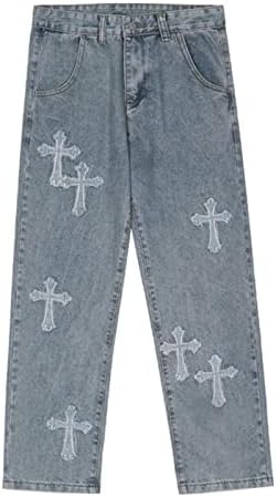 ג'ינס לגברים עם מכנסיים גולמיים ישר מכנסיים מתאימים 2023 מכנסיים קלאסיים מכנסיים קלאסיים של מכנסיים