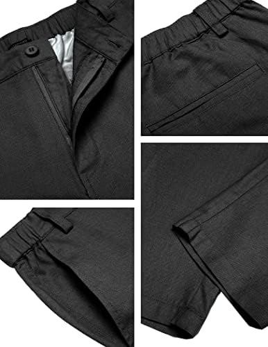מכנסי פשתן כותנה של קואופנדי גברים מותניים אלסטיים מכנסיים מזדמנים קלים משקל קלים מכנסי חוף יוגה