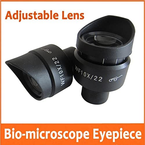 מיקרוסקופ אביזרי 10 * 22 ממ מתכוונן רחב זווית ביולוגי מיקרוסקופ עינית עדשה 23.2 ממ עם גומי עין משמרות