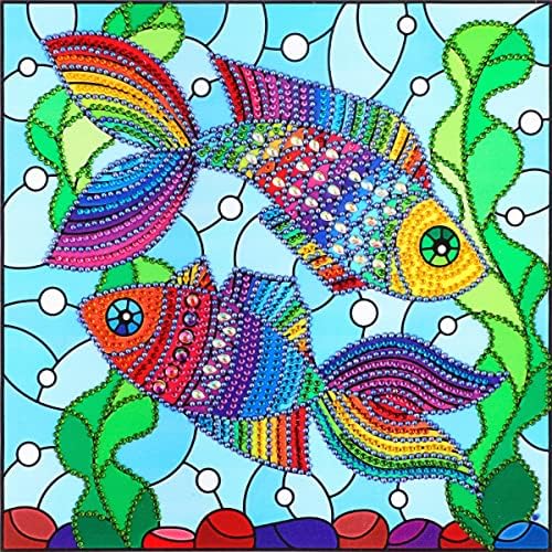 לוסנדי DIY 5D דגים צבעוניים ערכות ציור יהלומים למבוגרים מיוחד מקדחה חלקית מיוחד דג דג דג יהלום ציור עם יהלום